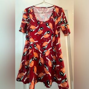 Lularoe Irma.  Bird print. Size XXS.